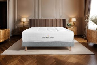 Ensemble Matelas Sommier 140x200 cm - Sommier Gris (déjà monté) - Windsor