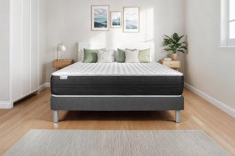 Ensemble Matelas Sommier 150x190 cm - Sommier Gris (en kit) - Vitalspring