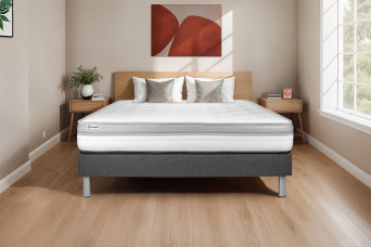 Ensemble Matelas Sommier 180x220 cm - Sommier Gris (en kit) - Vital Relax