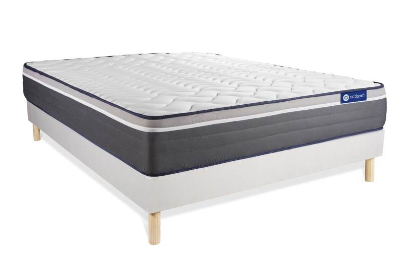 Ensemble Matelas Sommier 160x190 cm - Sommier Blanc (en kit) - Actiflex Plus