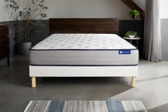 Ensemble Matelas Sommier 160x190 cm - Sommier Blanc (en kit) - Actimemo Form