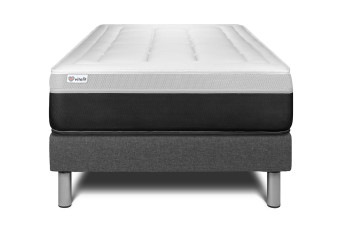Ensemble Matelas Sommier 120x190 cm - Sommier Gris (en kit) - Vital Form