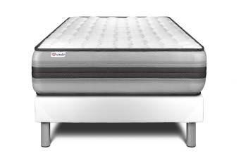 Ensemble Matelas Sommier 120x190 cm - Sommier Blanc (en kit) - Vitalpower Recover