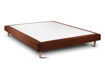 Sommier Tapissier 135x190 cm - H29 cm - Bouclette - Terracotta