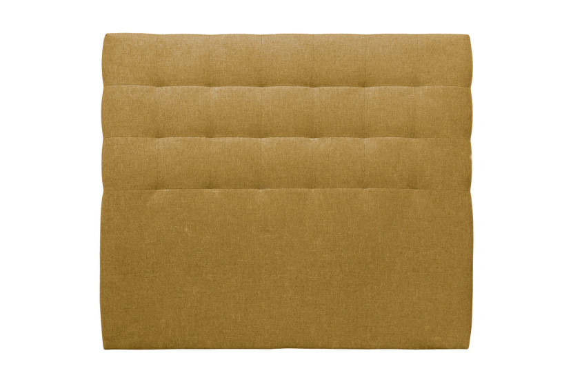 Tête de lit 180 cm Capitonnée - Tissu Toile Natté Jaune