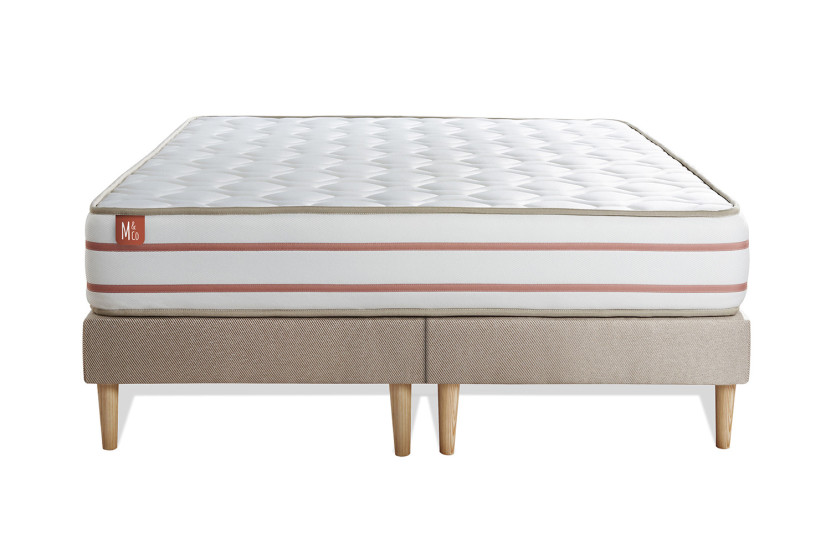 Ensemble Matelas Sommier 160x200 cm - 2 Sommiers Beige - Le Doux