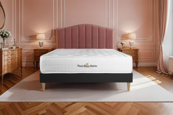 Ensemble Matelas Sommier 140x200 cm - Sommier Noir (en kit) - Buckingham