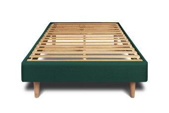 Sommier à Lattes 90x200 cm - H29 cm - Velours - Vert