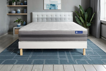Ensemble Matelas Sommier 120x190 cm - Sommier Blanc (en kit) - Actiflex Relax