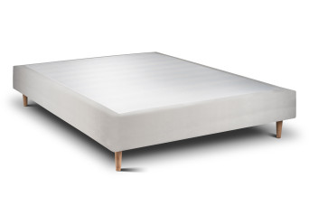 Sommier Tapissier 150x190 cm - H35 cm - Velours - Gris clair