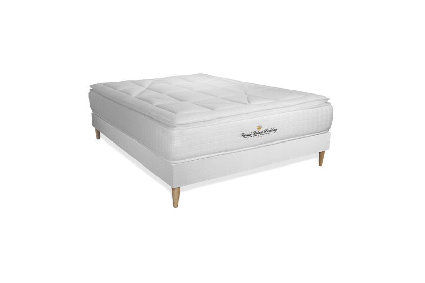 Ensemble Matelas Sommier 120x200 cm - Sommier Blanc (en kit) - George V
