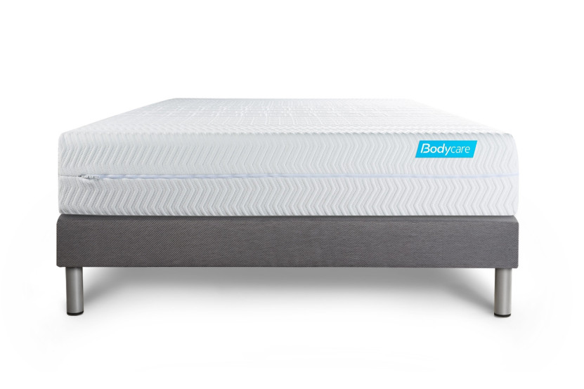 Ensemble Matelas Sommier 160x200 cm - Sommier Gris (déjà monté) - Biocare