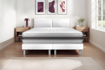 Ensemble Matelas Sommier 160x200 cm - 2 Sommiers Blanc - Vitalmemo Back