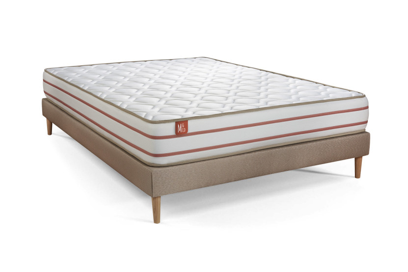 Ensemble Matelas Sommier 180x200 cm - Sommier Beige (en kit) - Le Doux