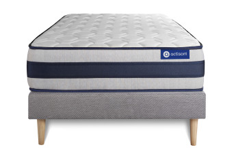 Ensemble Matelas Sommier 80x190 cm - Sommier Gris (en kit) - Actimemo Ergo