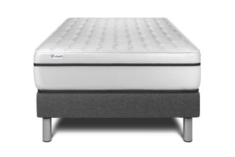 Ensemble Matelas Sommier 90x190 cm - Sommier Gris (en kit) - Vital Spa