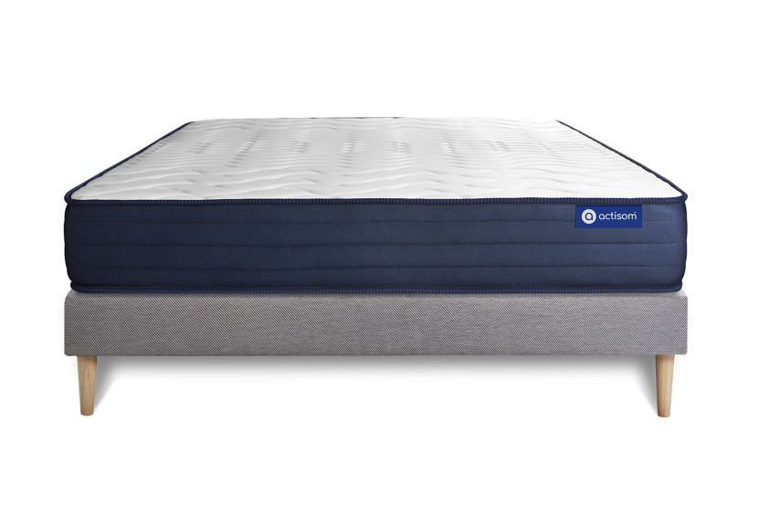 Ensemble Matelas Sommier 180x200 cm - Sommier Gris (en kit) - Actiflex Life