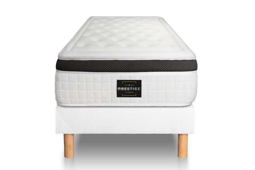 Ensemble Matelas Sommier 80x190 cm - Sommier Blanc (déjà monté) - Privilège