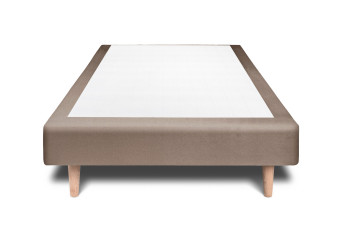 Sommier Tapissier 90x200 cm - H29 cm - Velours - Taupe