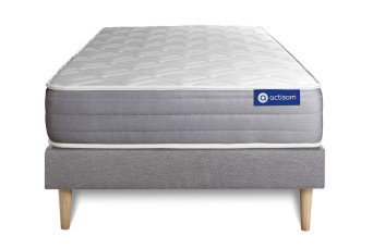 Ensemble Matelas Sommier 80x200 cm - Sommier Gris (en kit) - Actilatex Dream