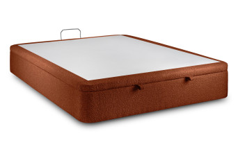 Sommier Coffre 140x190 cm - Bouclette - Terracotta