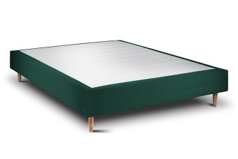 Sommier Tapissier 150x190 cm - H35 cm - Velours - Vert