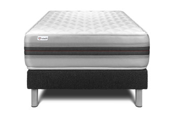 Ensemble Matelas Sommier 90x200 cm - Sommier Noir (en kit) - Vitalmemo Back