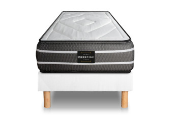 Ensemble Matelas Sommier 90x200 cm - Sommier Blanc (en kit) - Exclusive